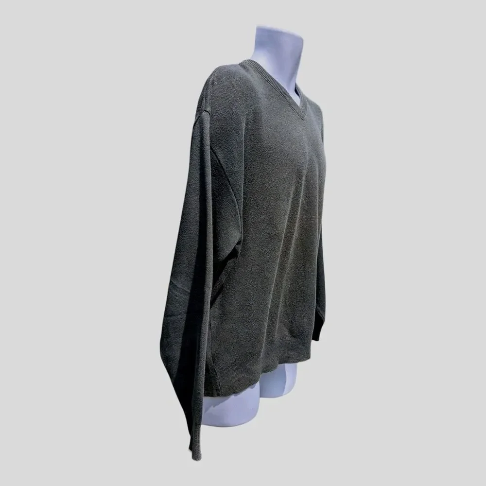Cypress Links Golf Wear V-Neck Sweater Green Men's Large 100% Cotton Soft Casual